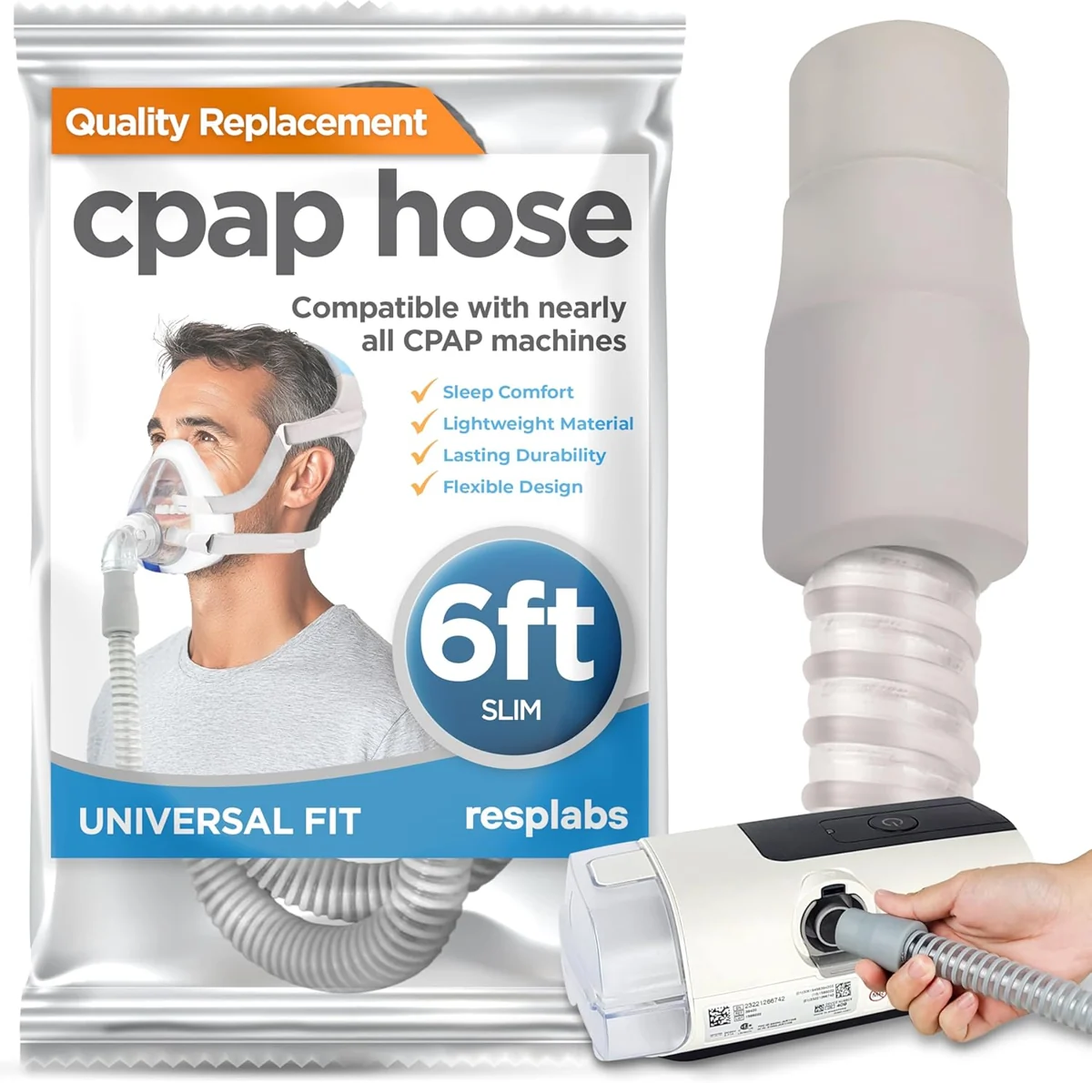 resplabs Slim 6 Foot CPAP Hose