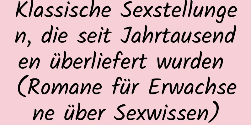 Klassische Sexstellungen, die seit Jahrtausenden überliefert wurden (Romane für Erwachsene über Sexwissen)