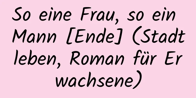 So eine Frau, so ein Mann [Ende] (Stadtleben, Roman für Erwachsene)