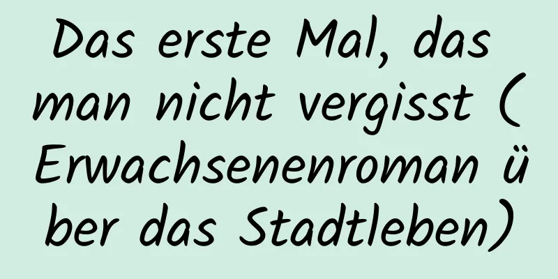 Das erste Mal, das man nicht vergisst (Erwachsenenroman über das Stadtleben)