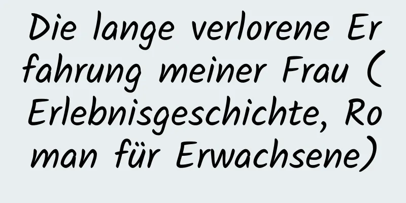 Die lange verlorene Erfahrung meiner Frau (Erlebnisgeschichte, Roman für Erwachsene)