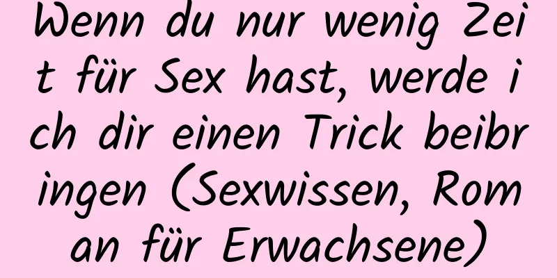 Wenn du nur wenig Zeit für Sex hast, werde ich dir einen Trick beibringen (Sexwissen, Roman für Erwachsene)