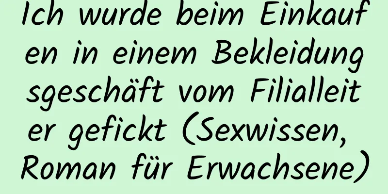 Ich wurde beim Einkaufen in einem Bekleidungsgeschäft vom Filialleiter gefickt (Sexwissen, Roman für Erwachsene)