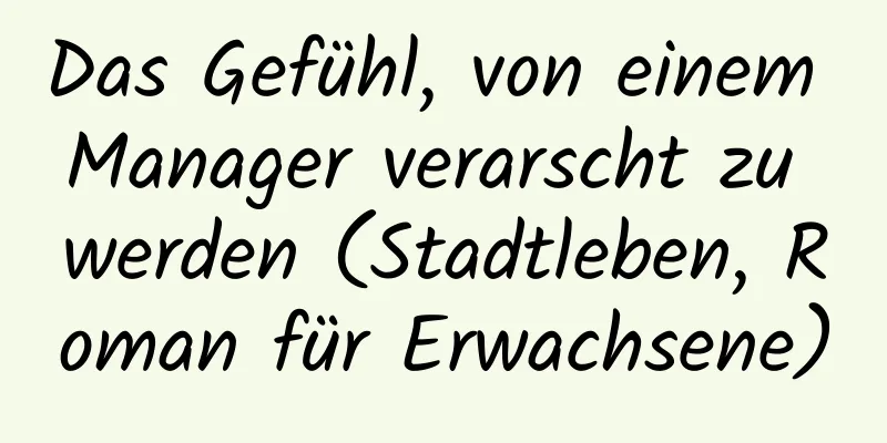 Das Gefühl, von einem Manager verarscht zu werden (Stadtleben, Roman für Erwachsene)