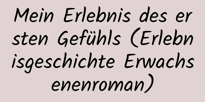 Mein Erlebnis des ersten Gefühls (Erlebnisgeschichte Erwachsenenroman)