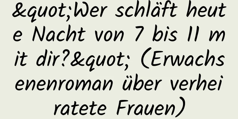 "Wer schläft heute Nacht von 7 bis 11 mit dir?" (Erwachsenenroman über verheiratete Frauen)