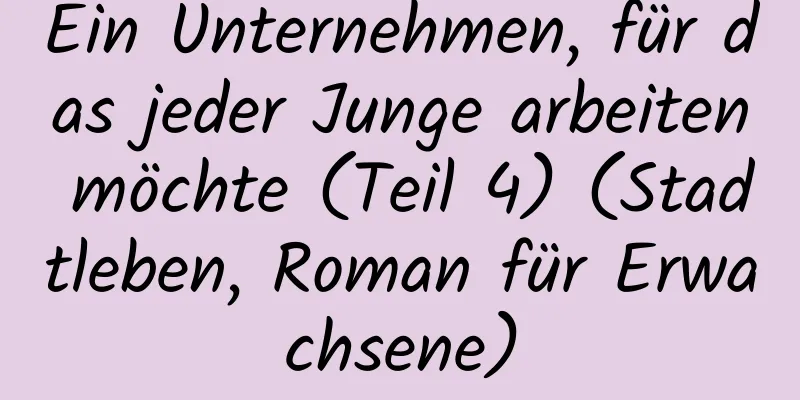 Ein Unternehmen, für das jeder Junge arbeiten möchte (Teil 4) (Stadtleben, Roman für Erwachsene)