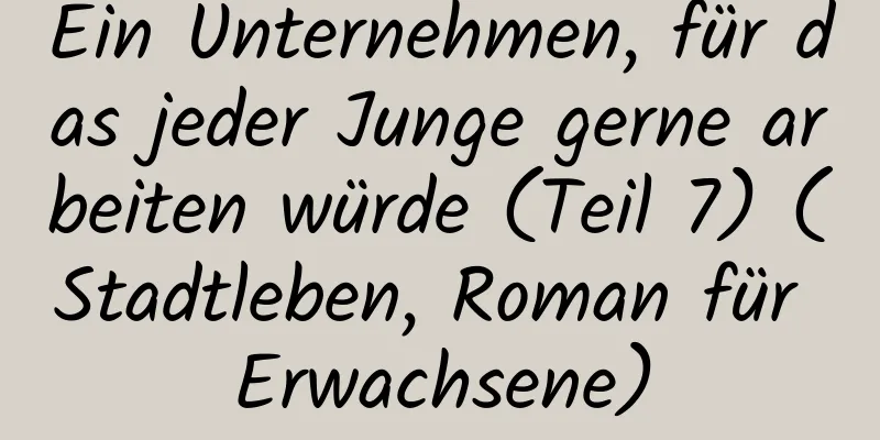 Ein Unternehmen, für das jeder Junge gerne arbeiten würde (Teil 7) (Stadtleben, Roman für Erwachsene)