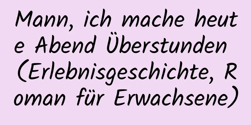 Mann, ich mache heute Abend Überstunden (Erlebnisgeschichte, Roman für Erwachsene)