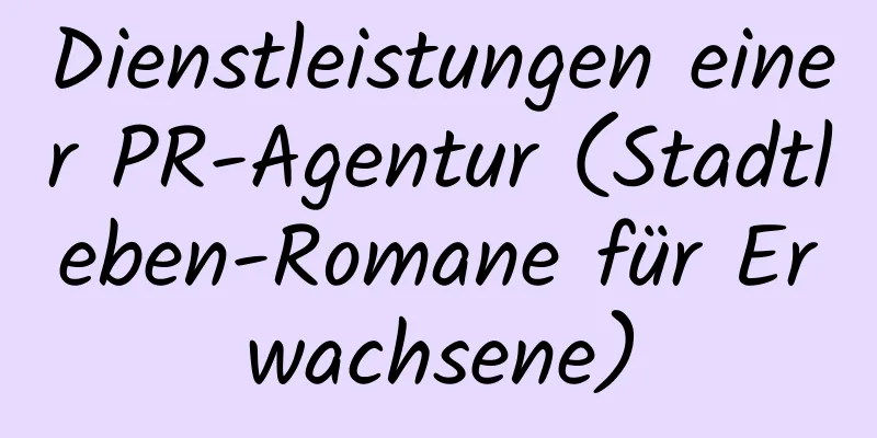 Dienstleistungen einer PR-Agentur (Stadtleben-Romane für Erwachsene)