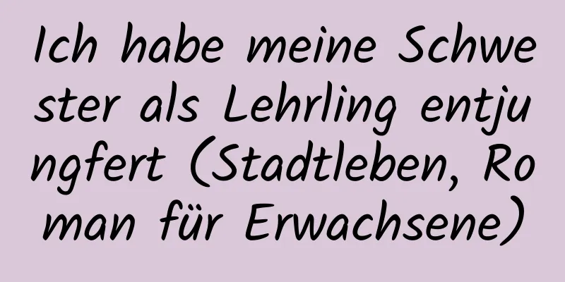 Ich habe meine Schwester als Lehrling entjungfert (Stadtleben, Roman für Erwachsene)