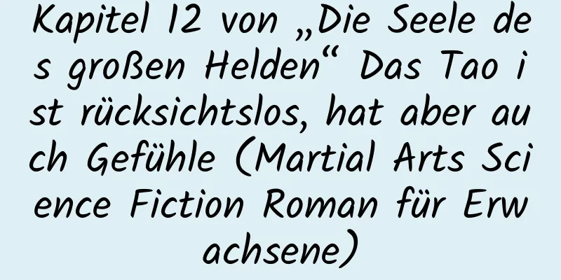 Kapitel 12 von „Die Seele des großen Helden“ Das Tao ist rücksichtslos, hat aber auch Gefühle (Martial Arts Science Fiction Roman für Erwachsene)