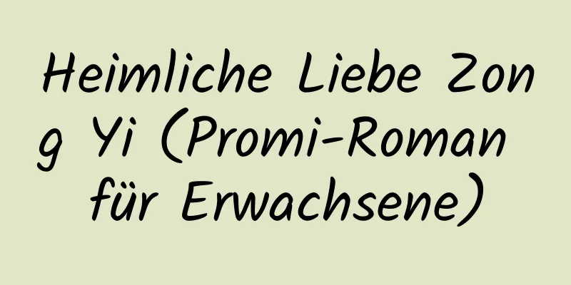 Heimliche Liebe Zong Yi (Promi-Roman für Erwachsene)