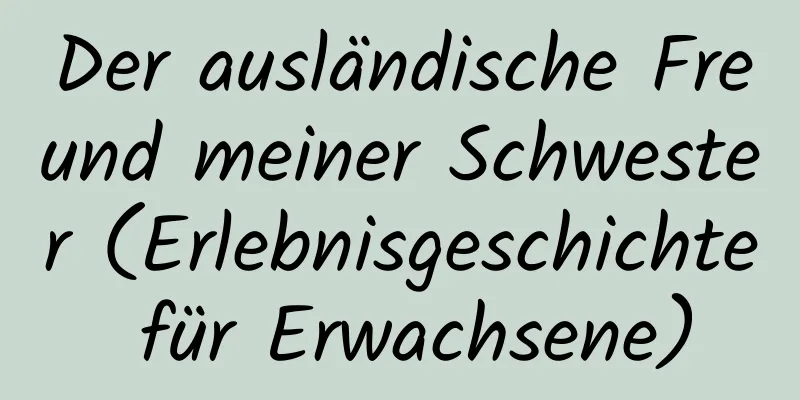 Der ausländische Freund meiner Schwester (Erlebnisgeschichte für Erwachsene)