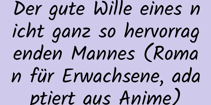 Der gute Wille eines nicht ganz so hervorragenden Mannes (Roman für Erwachsene, adaptiert aus Anime)